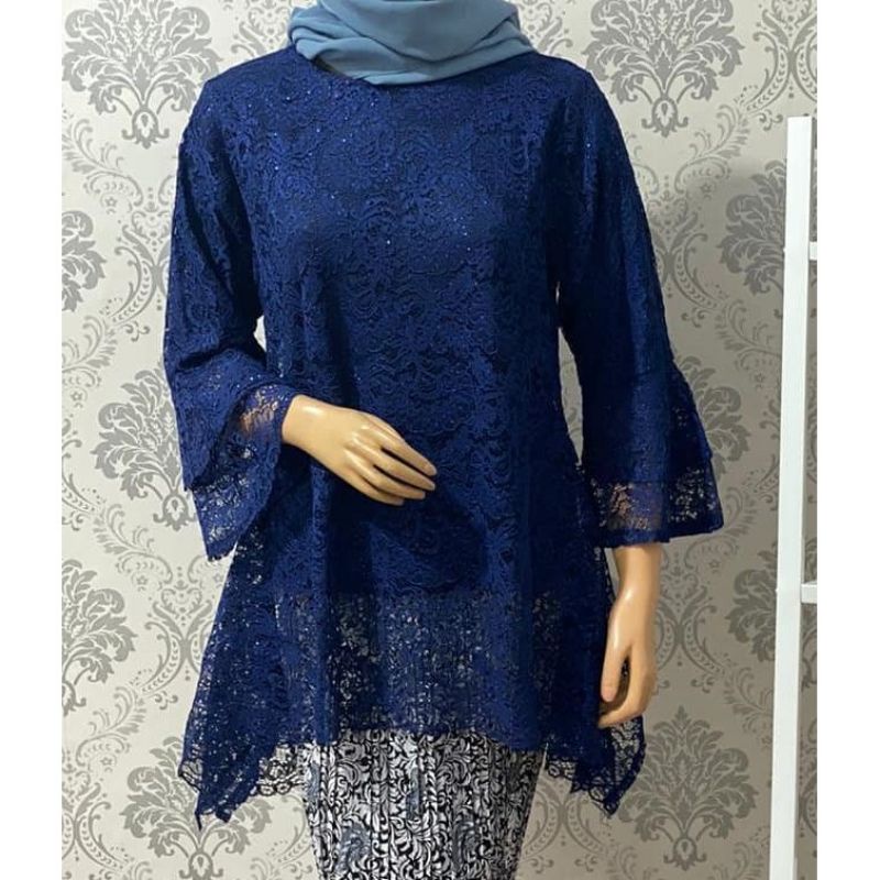 Real Pict !! Atasan Kebaya Brokat Jumbo / Kebaya Big Size / Kebaya Brokat Jumbo Ld 130