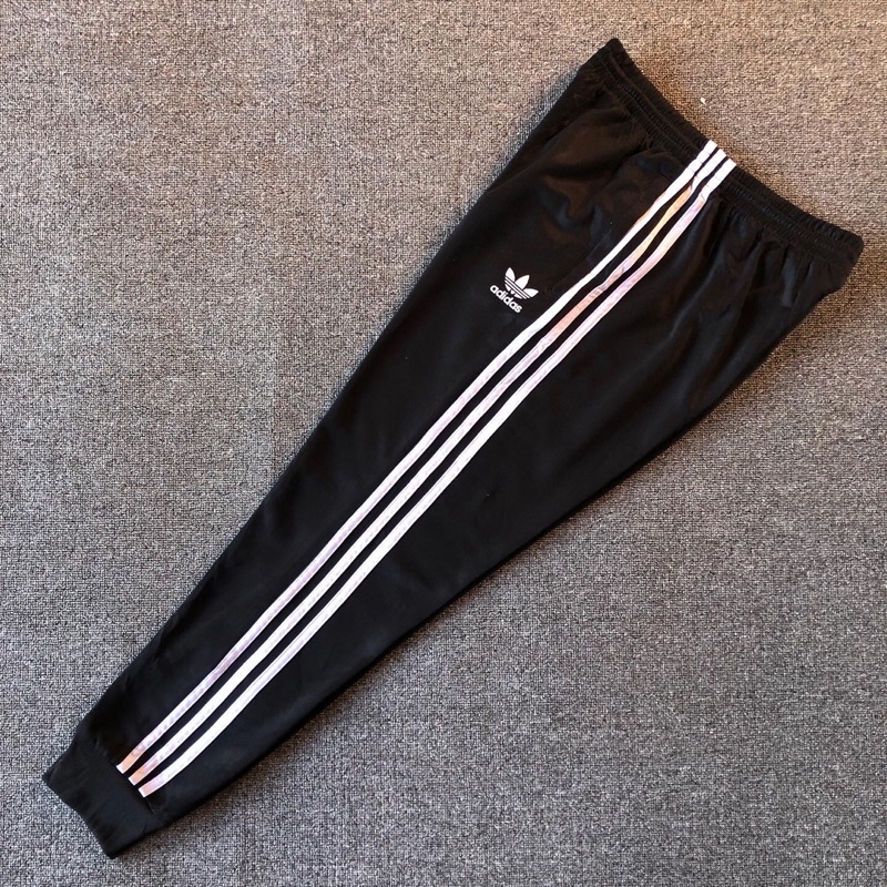 celana training track pants jogger adidas trefoil black white second