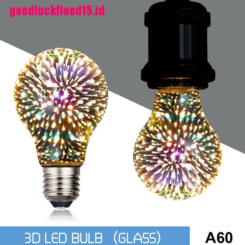 {LUCKID}3D Decoration LED Bulb E27 6W 85-265V Vintage Light Bulb Star Fireworks Lamp