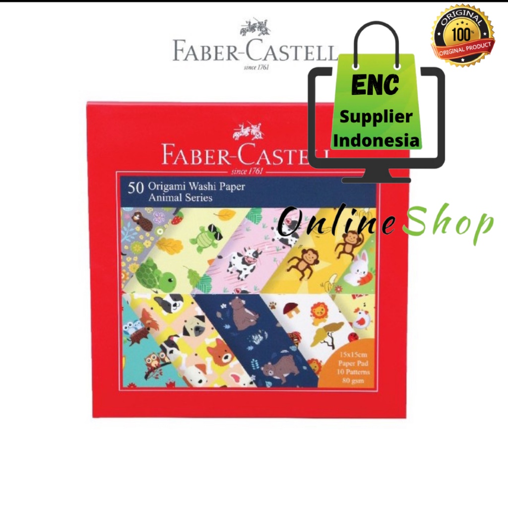 

fabercastell 50 lembar 15 x 15 cm kertas origami faber castell washi lipat sukung per pak - enc.sup