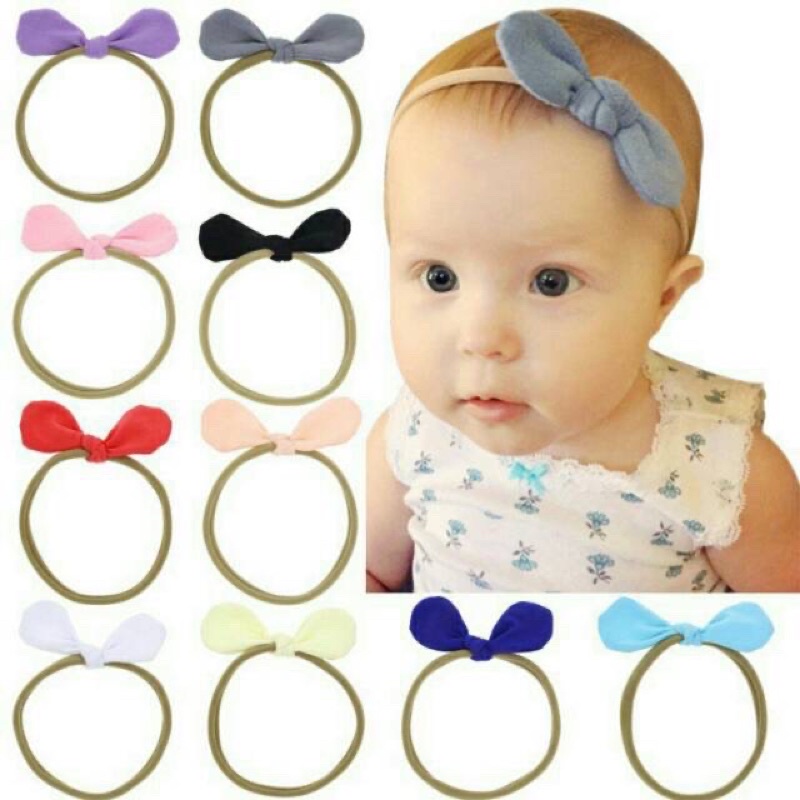 DK Bandana TALI KECIL Bayi Perempuan / Headband Mini / Bando Karet Kecil