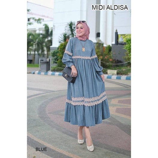 MIDI DRESS ALDISAAA GAUN PESTA MEWAH MUSLIMAH KONDANGAN WISUDA BRIDESMAID TUNANGAN WALIMATUL