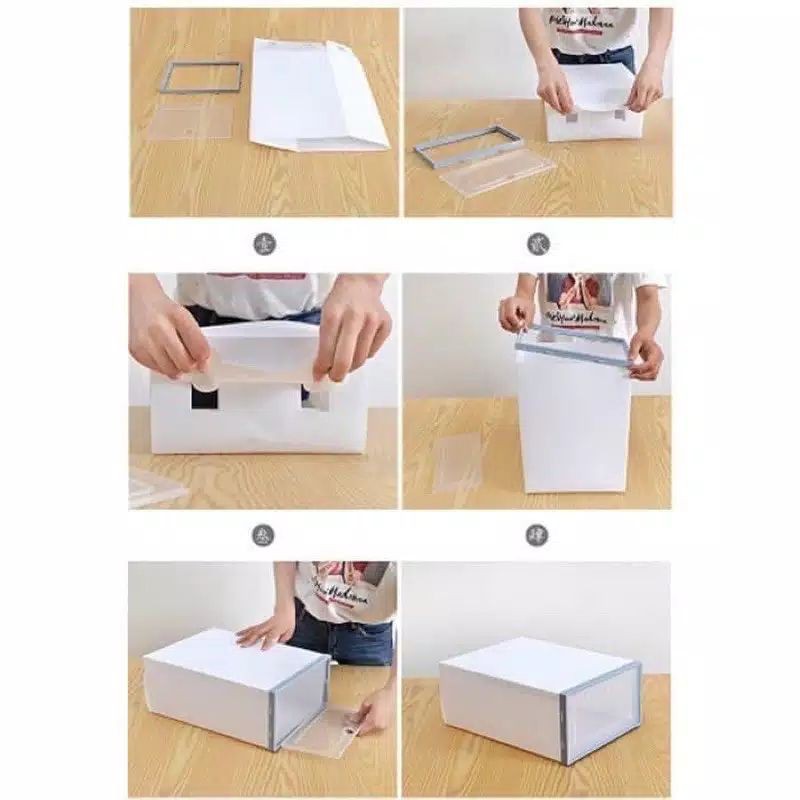 kotak sepatu ( Bisa Muat sepatu Size 44 )/Kotak Sepatu Lipat Ukuran L/Shoe Box Portable super