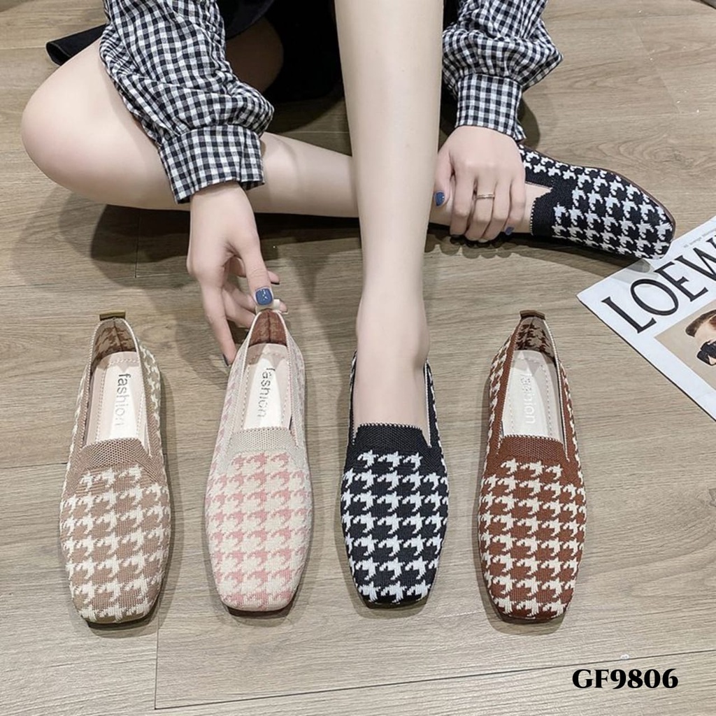 WYN SEPATU FLAT SHOES KNIT FABRIC CASUAL LADIES GF9806