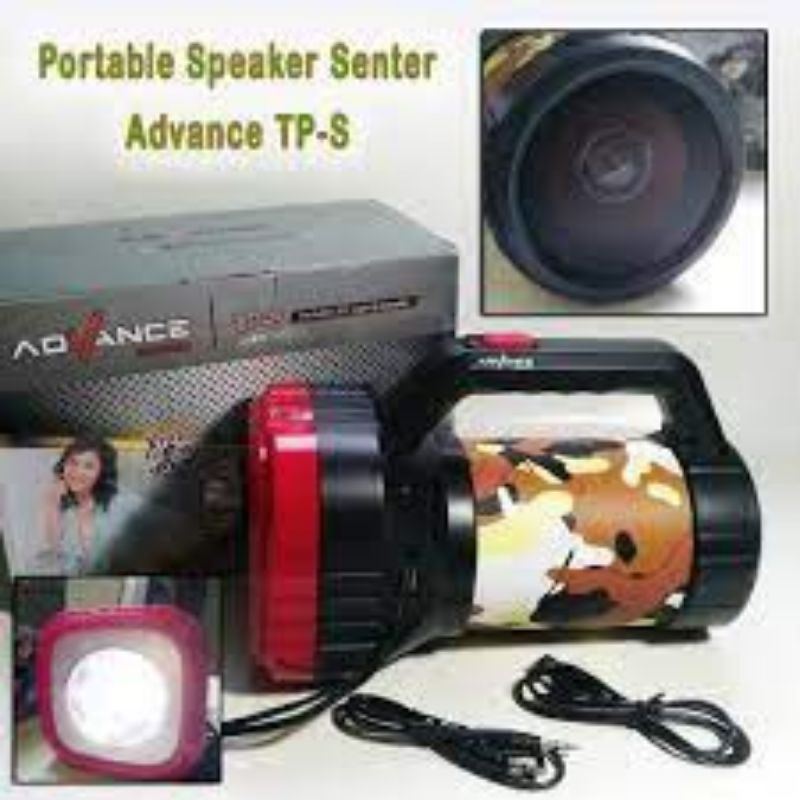 Speaker Bluetooth Senter Advance Tp-S Bt/Senter Emergency Led Speaker  Radio Fm