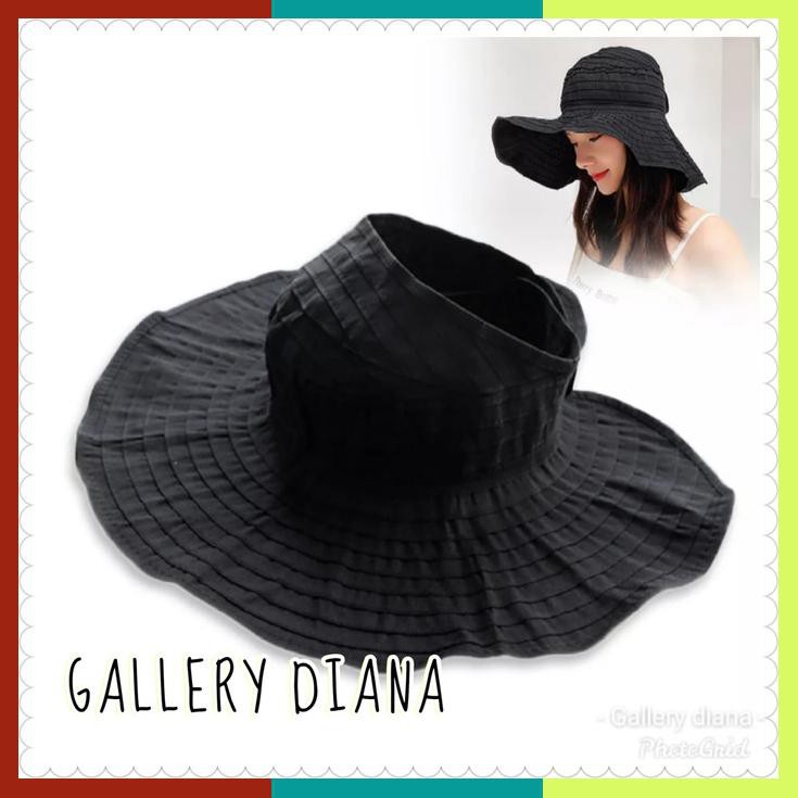 Topi Lebar Pantai Wanita Hitam