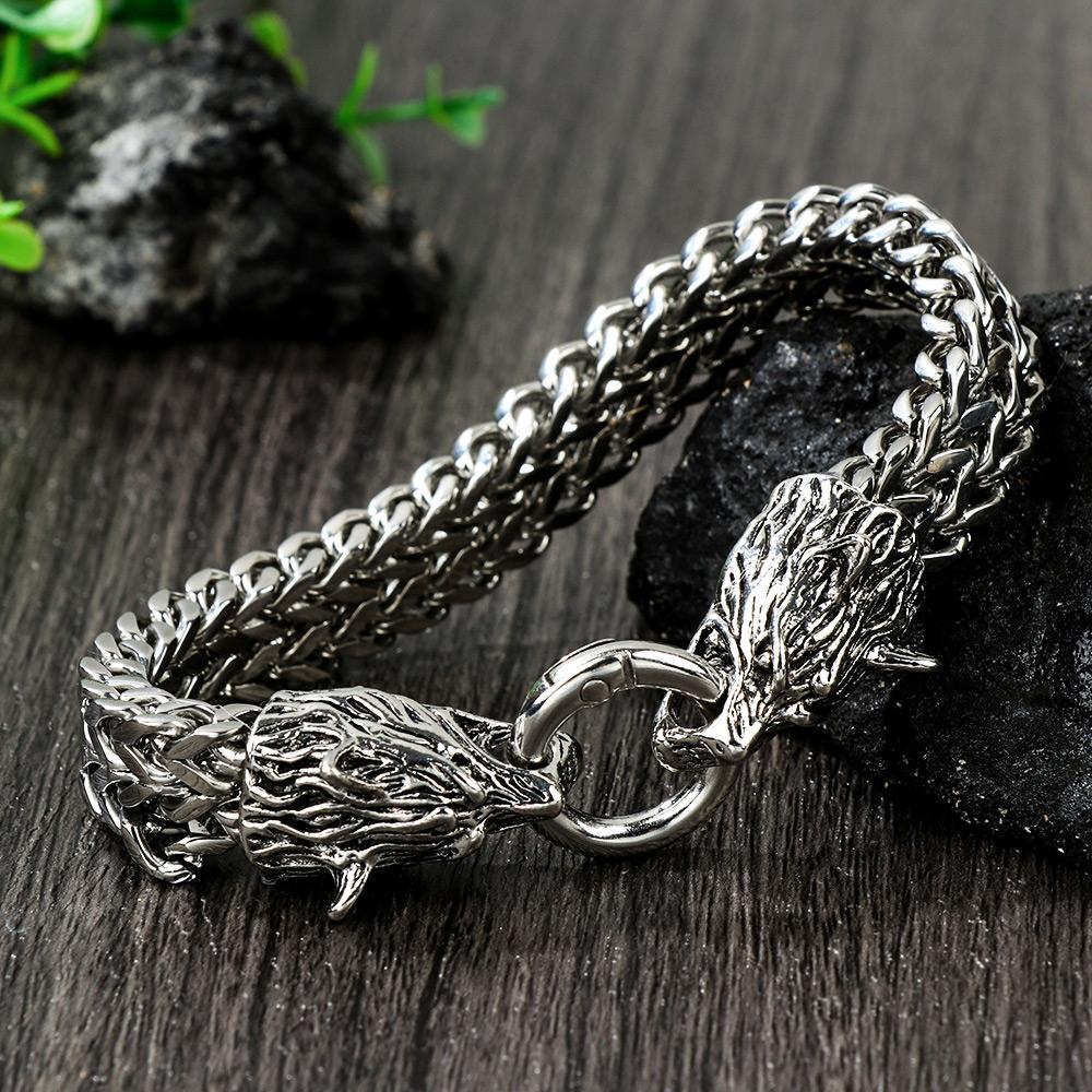 Lily Fenrir Kepala Gelang Fashion Rantai Cincin Gesper Gelang Stainless Steel