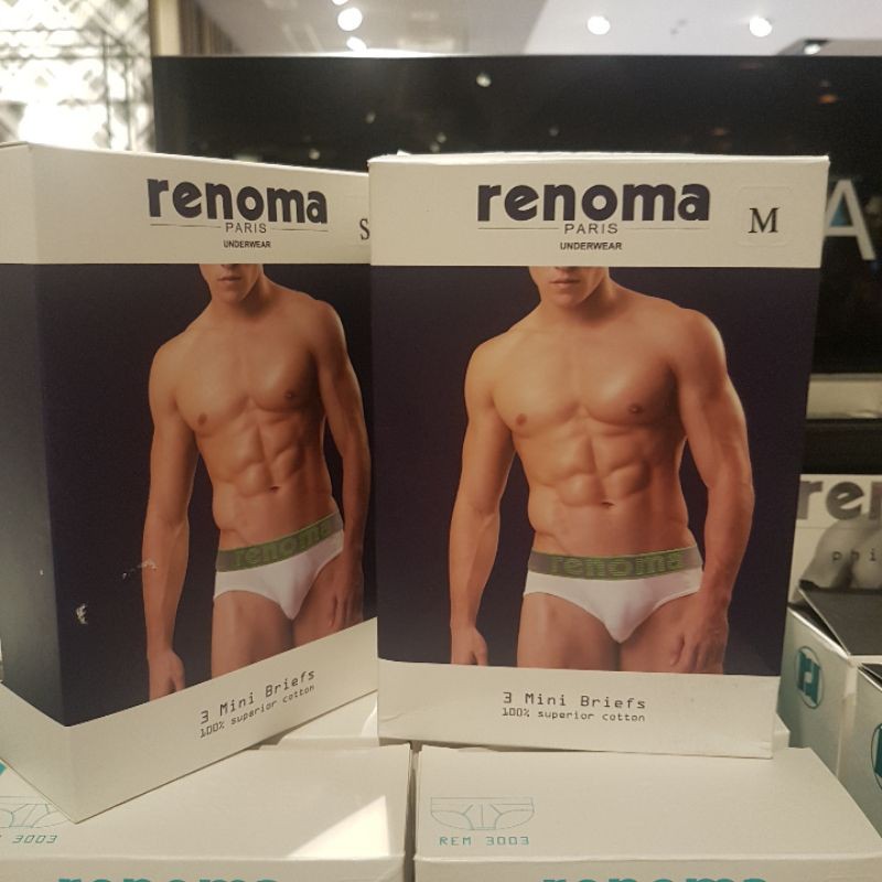RENOMA 100% Superior Cotton 3 Mini Brief / UNDERWEAR MEN / Celana Dalam pria isi 3