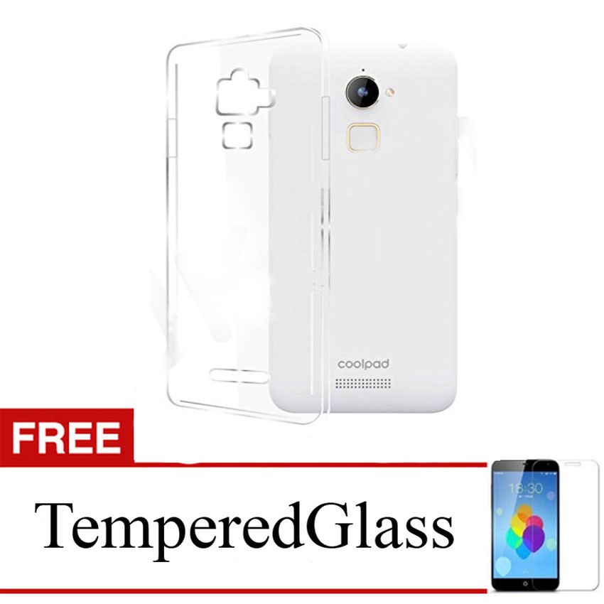 Case for CoolPad Cool Dual / R116 - Clear + Gratis Tempered Glass - Ultra Thin Soft Case