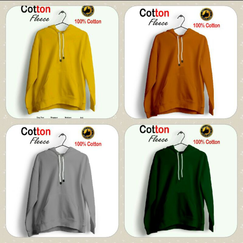 Hoodie sweater polos premium cotton fleece grosir