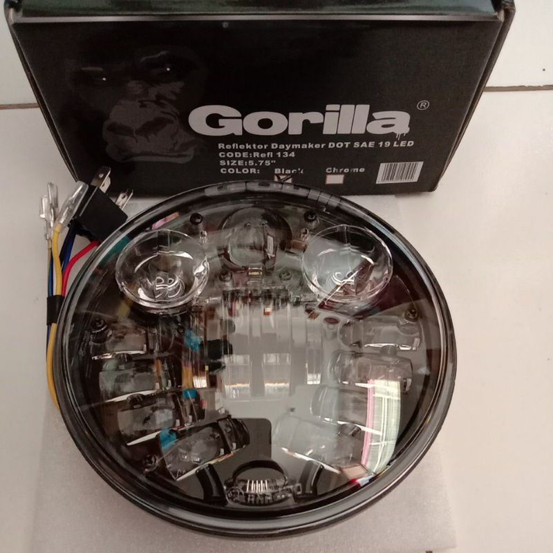 Daymaker gorilla Lampu daymaker 5,75 inch 16 led hitam