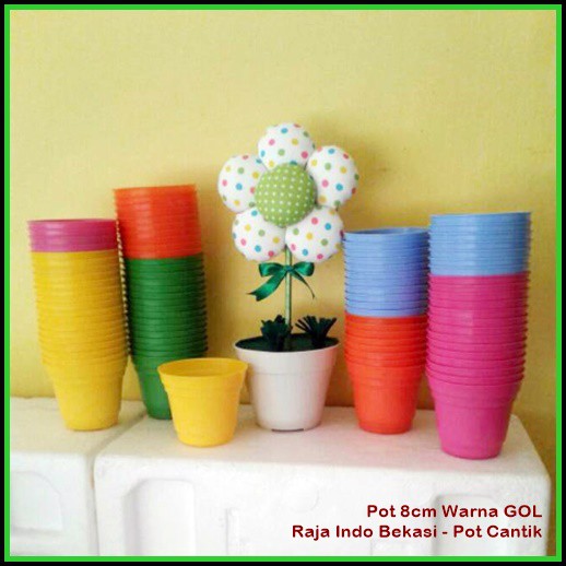 96PCS POT TANPA LUBANG 8CM | POT ES KRIM ICE CREAM POT 96pcs POT WARNA KECIL 8 CM KAKTUS MURAH