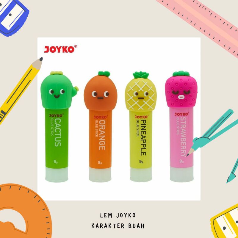 Joyko Glue Stick Fruits Lem Stik Joyko Karakter Buah Lem Kertas Stick