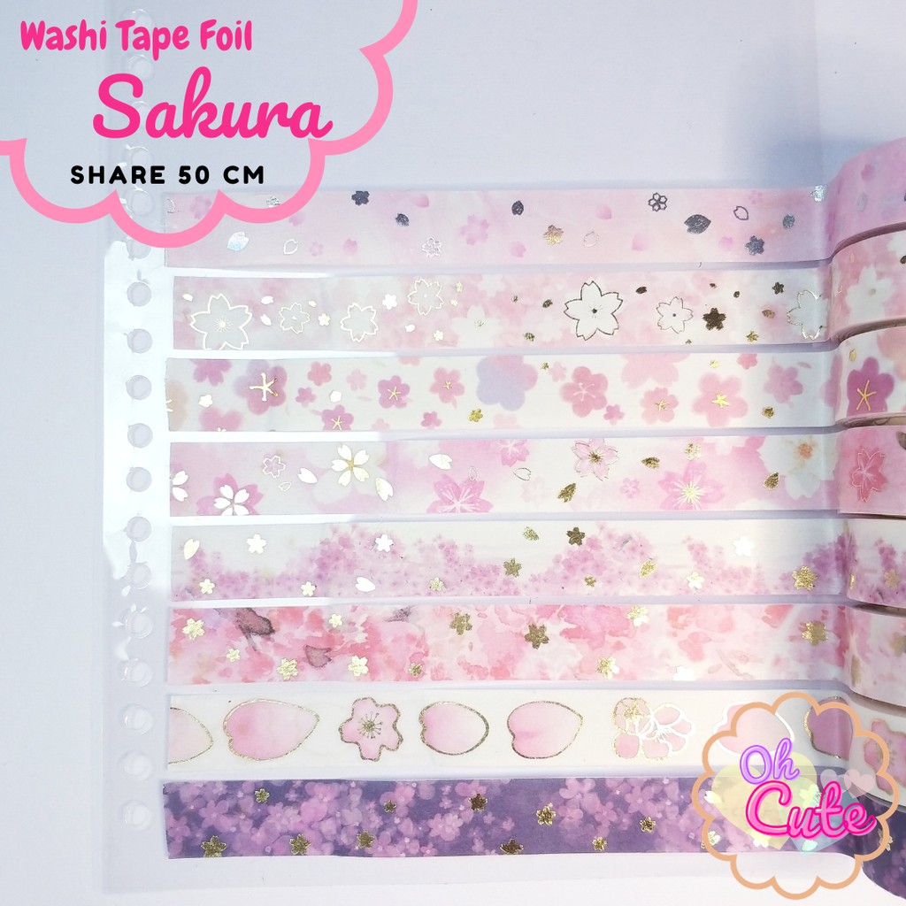 

SHARE 50 CM Washi Tape Foil Sakura 8 Motif berbeda
