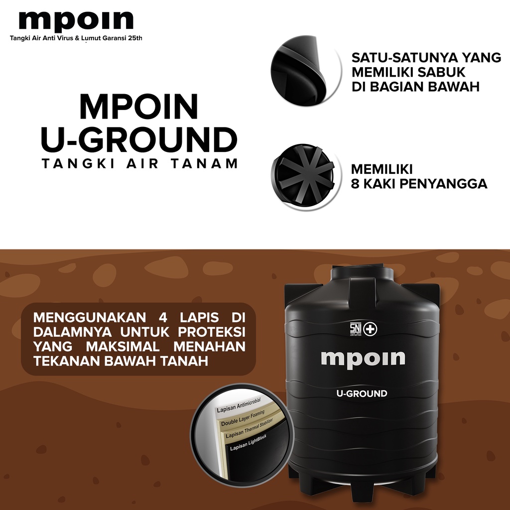 MPOIN U800 700L U-GROUND SERIES WATER TANK