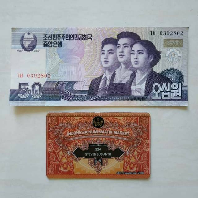 Uang Kuno Korea Utara 50 Won th 2002