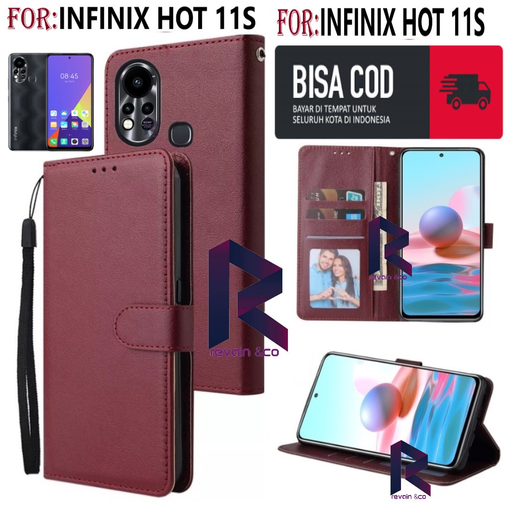 NEW INFINIX HOT 11S CASE FLIP WALLET LEATHER KULIT PREMIUM SARUNG BUKA TUTUP FLIP CASE INFINIX HOT 11S