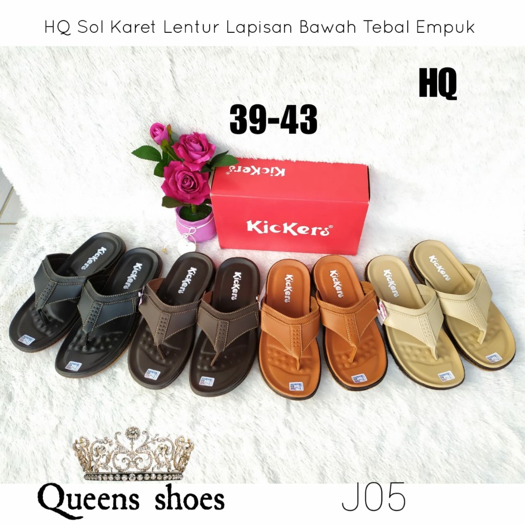 Kickers Sandal  Jepit Slip Slop Sol Karet  Lentur  Sendal 