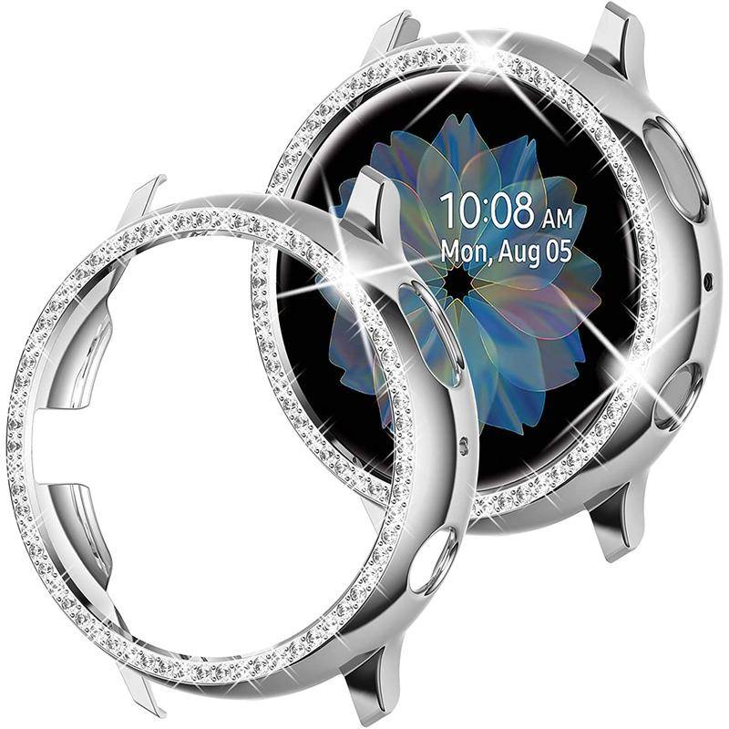 Casing Pelindung Layar Bahan PC Hias Berlian Tipis Untuk Samsung Galaxy Watch Active Bumper