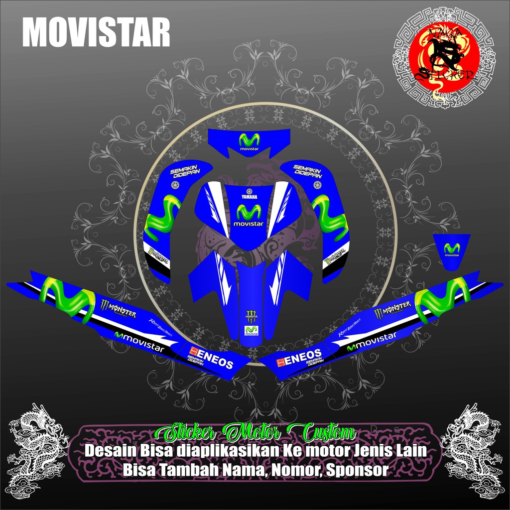 DECAL STICKER STRIPING YAMAHA VEGA R LAMA MOVISTAR