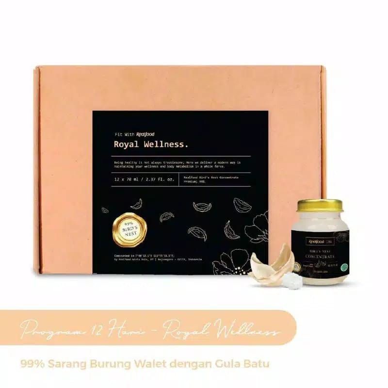 

Realfood Program Royal Wellness Minuman Sarang Burung Walet Asli BLACK Premium 1Box(12 BOTOL x 70ml)