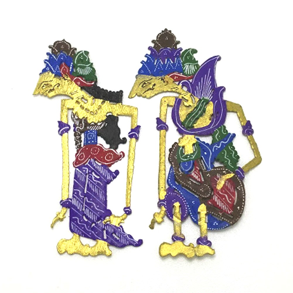 Miniatur Wayang Kulit Rama Shinta Tinggi 10 cm Tanpa Gagang