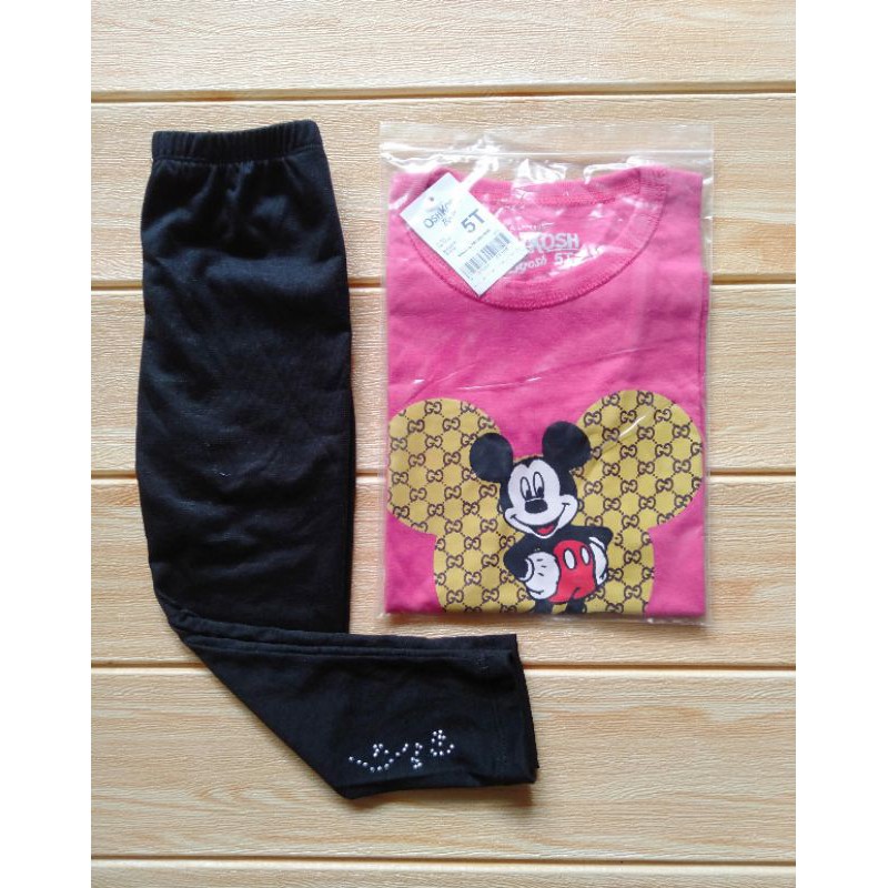 (COD) Kaos Mickey + Legging (usia 1,5-5 th)