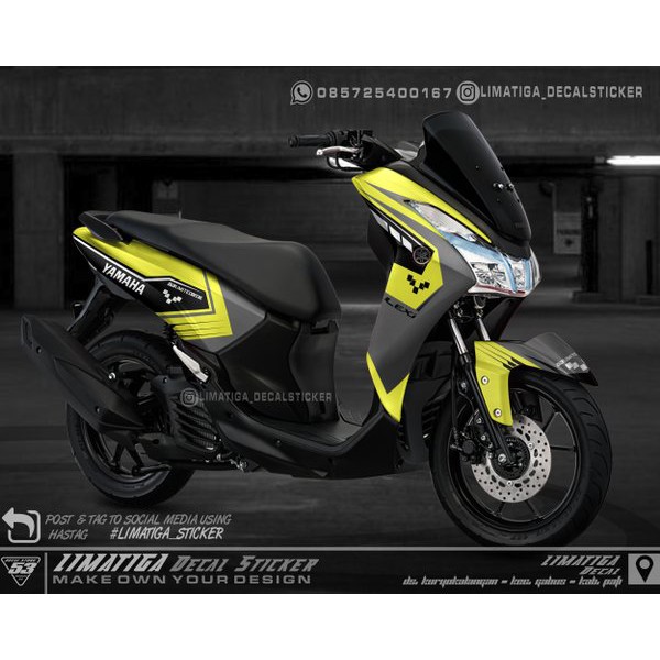 decal yamaha lexi kuning abu simple/sticker lexi custom fullbody