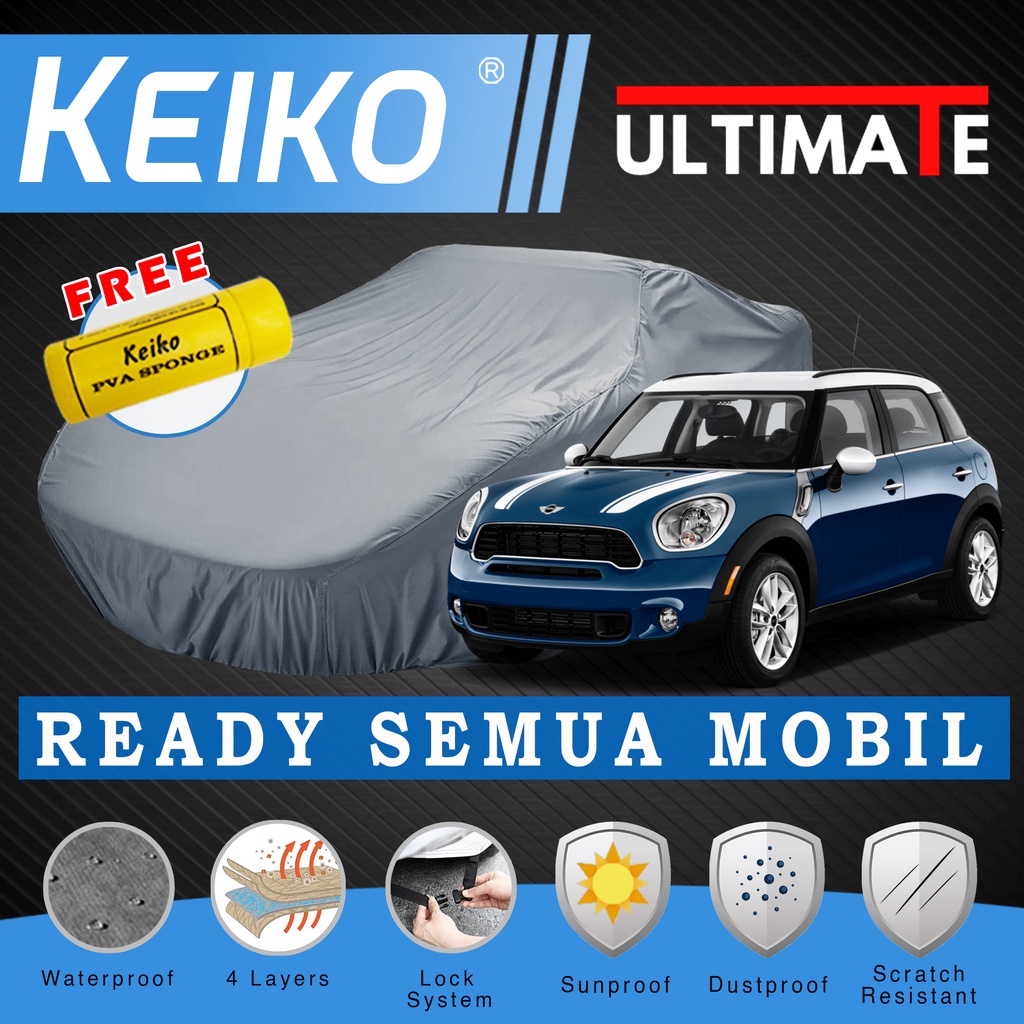 Cover Sarung Penutup 4 Layer Lapis Tutup Selimut Mantel Pelindung Mobil Waterproof Outdoor Mini Cooper 3 5 Door Cabrio MG HS ZS Countryman Clubman GR Supra Camry Freed H1 Avega Staria Creta IONIQ 5 Grand Sedona Corolla Datsun Cross Keiko Ultimate