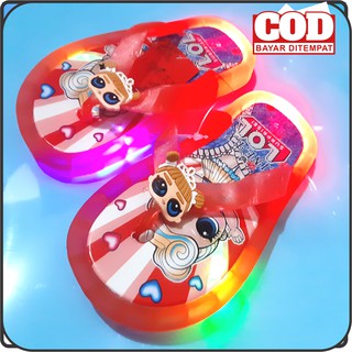  SENDAL  LED ANAK MOTIF LOL NYALA  SEKELILING TERBARU IMPORT 