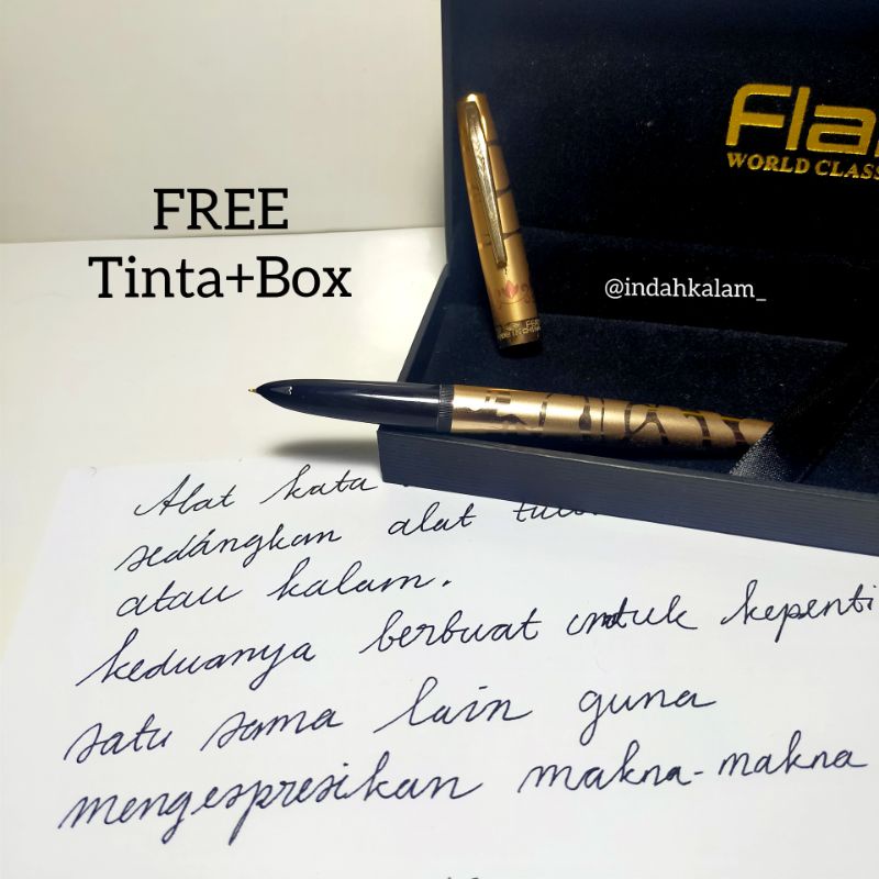

[LANGKA] Fountain Pen Gold Feather Set Nib Box Pulpen Klasik Kaligrafi Kalam Kitab Ijazah Pen Tutul