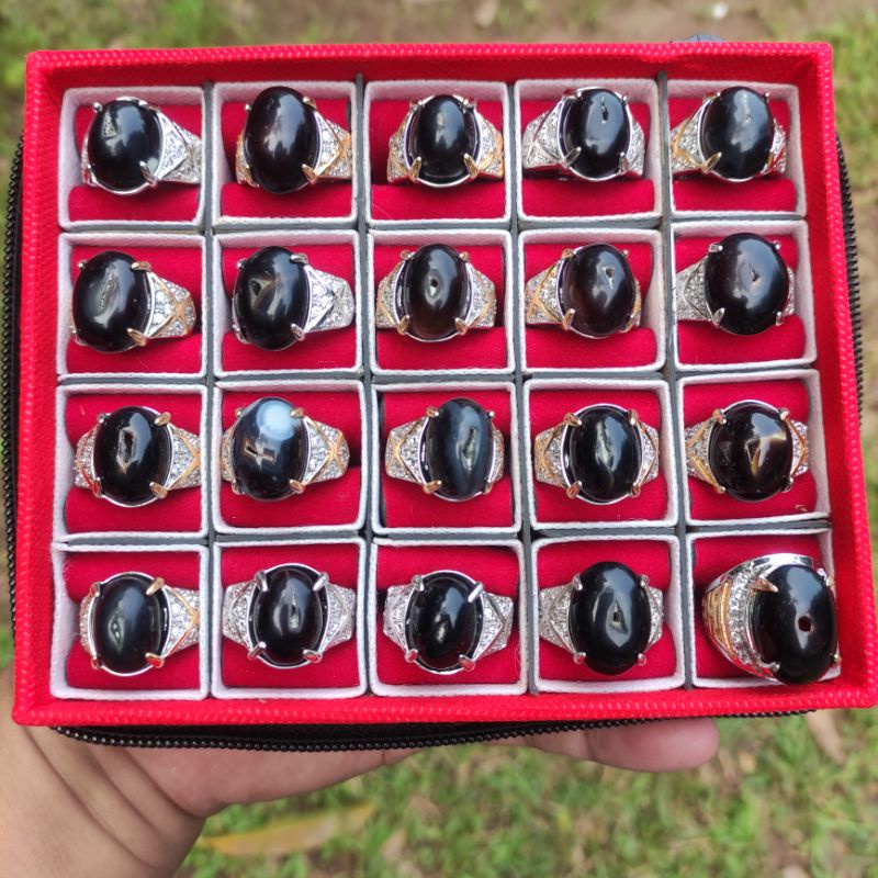 Cincin Batu Akik Combong Yaman Wulung 100% asli alam garansi uang kembali   (N)