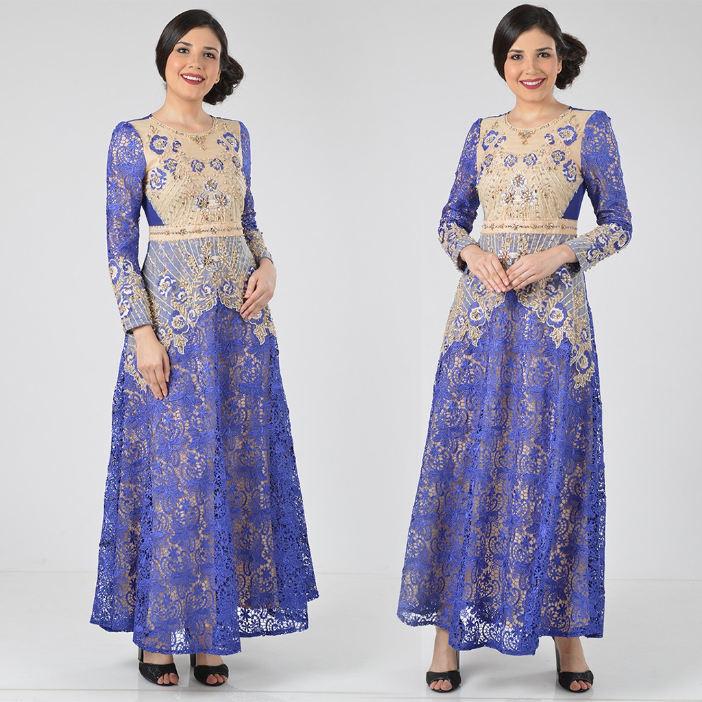 Bibiq Gamis Brokat Blue 28762