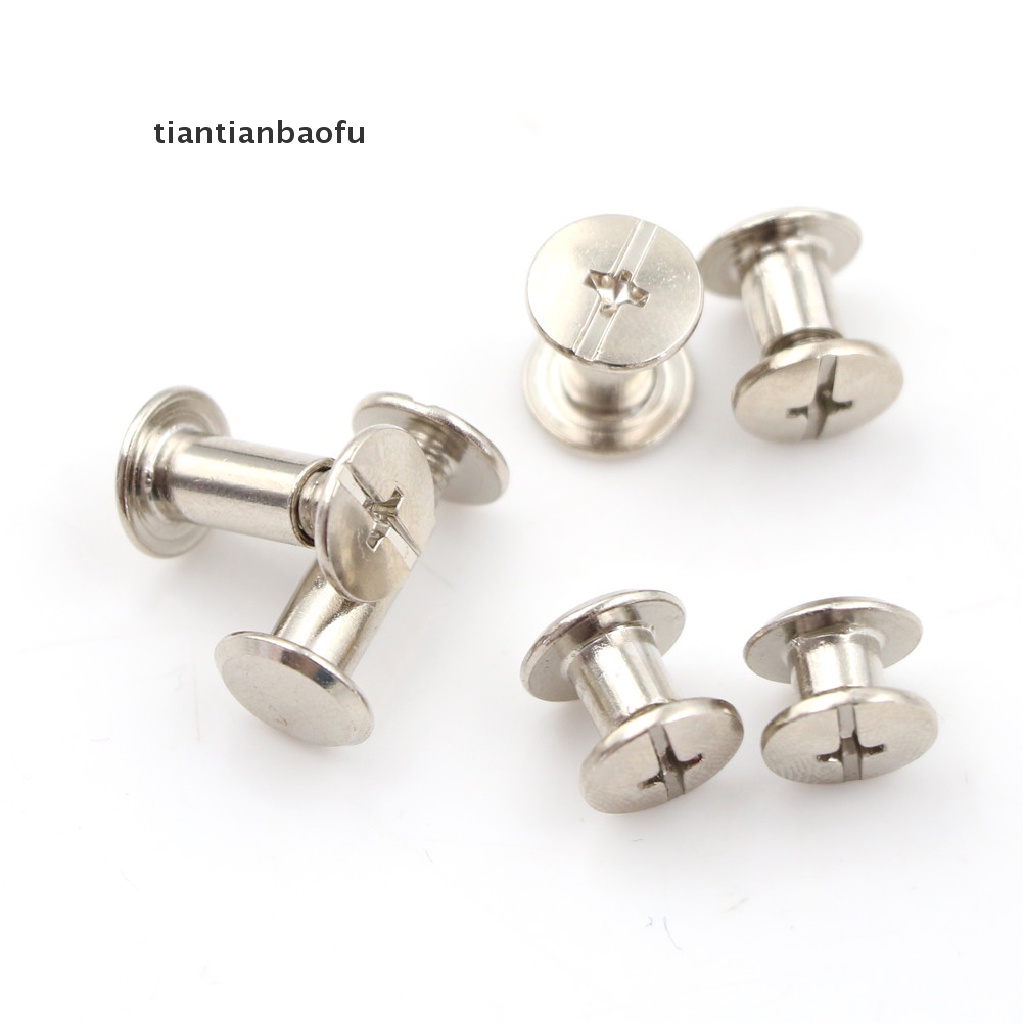 [tiantianbaofu] 20PCS New Nickel Binding Chicago Screws Nail Rivets Album Craft 5x6mm Useful Boutique