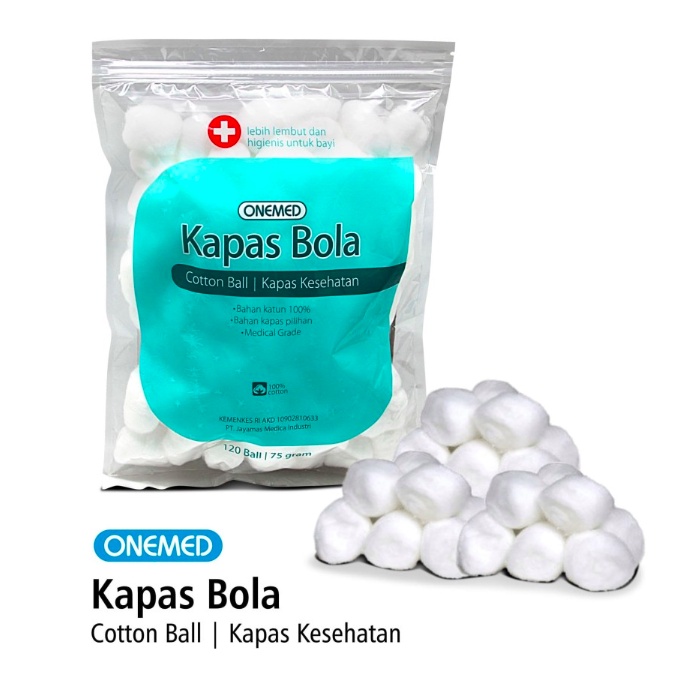 Kapas Bola Onemed Pack Isi 120 Ball Kapas Kesehatan Kapas Rumah Sakit