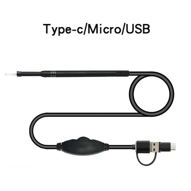 COD Kamera Endoscope Kamera Pembersih Telinga HD Visual USB Earpick Hitam E69