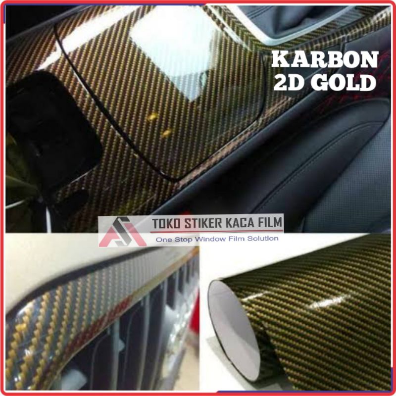Sticker Skotlet Motor Mobil Carbon Stiker Karbon Gold 2D