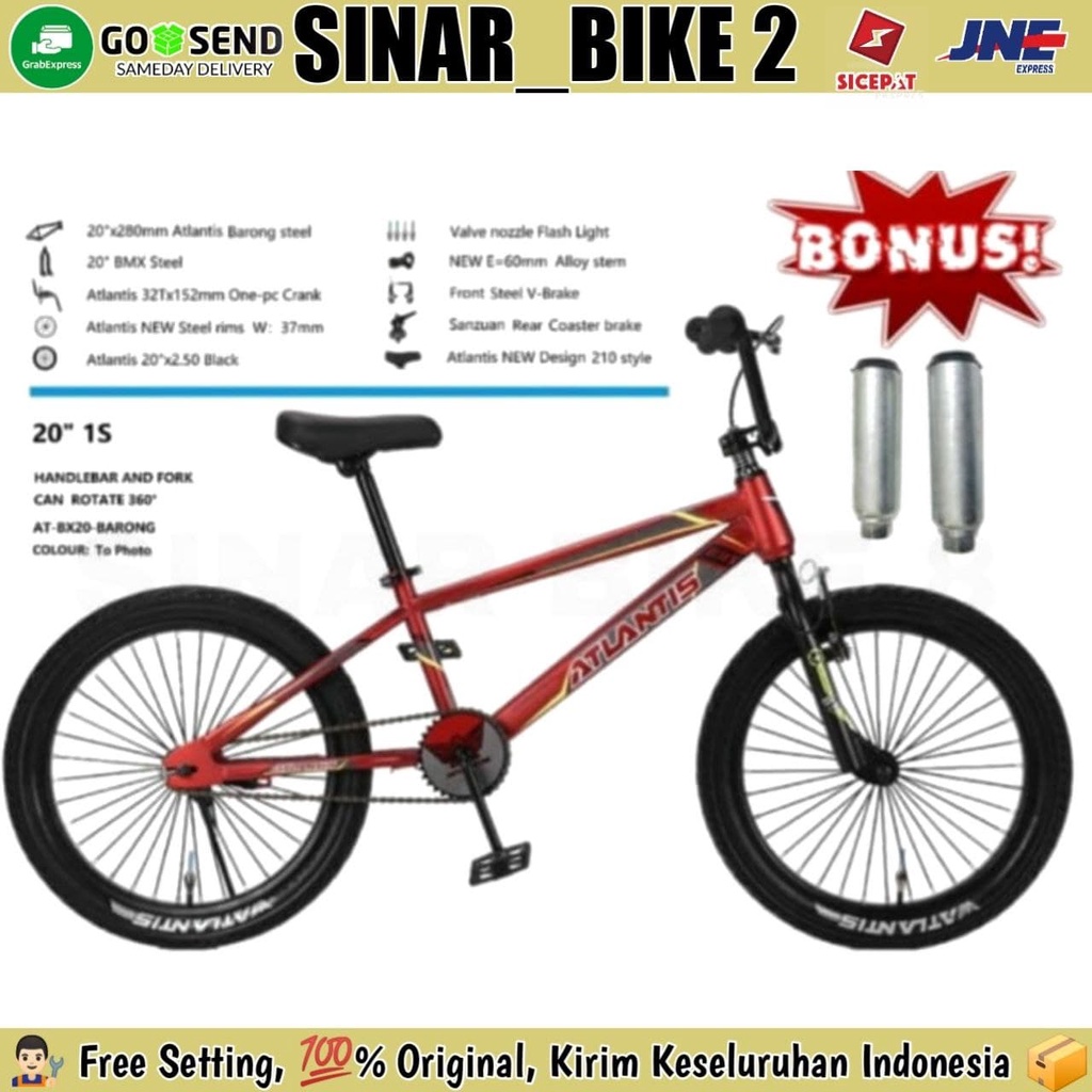 Sepeda Anak BMX 20 Inch ATLANTIS BARONG Ban Jumbo Bonus Jalu