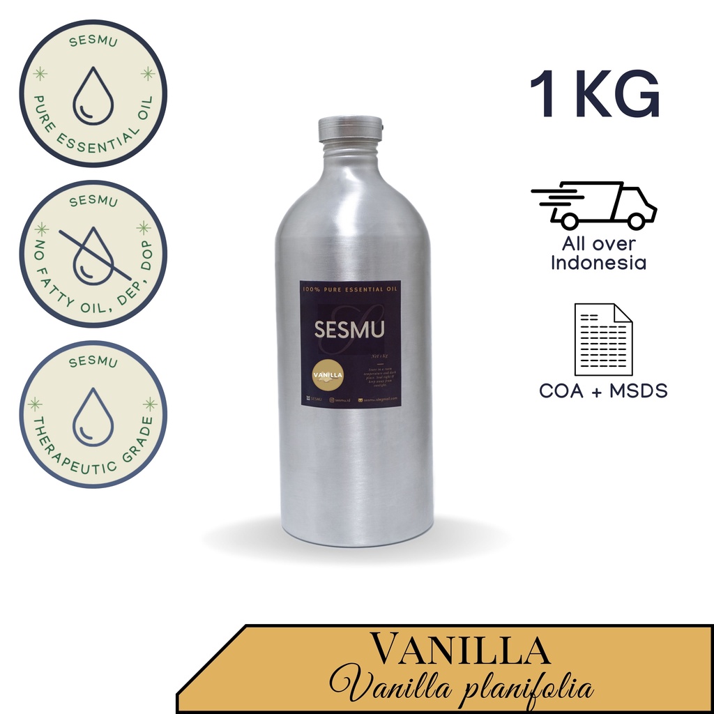 1 KG / 1 L / 1000 ML VANILLA 100% PURE ESSENTIAL OIL / MINYAK ATSIRI