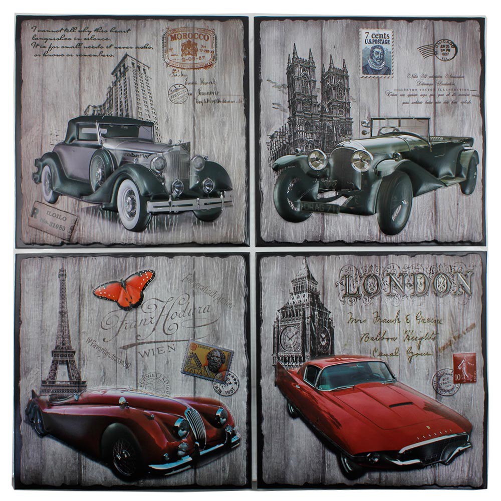 Wallpaper Stiker 3D STICKER WALL DECORATION Motif Mobil Negara MEE013 - 34 X 34 Cm