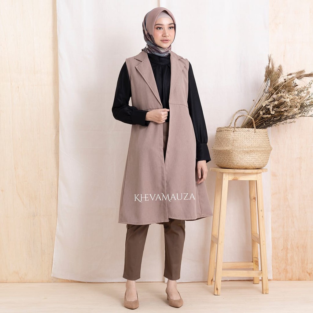 Bisa COD CASUAL VEST – Fashion muslim rompi outer Outer murah Vest Cardigan Outerwear