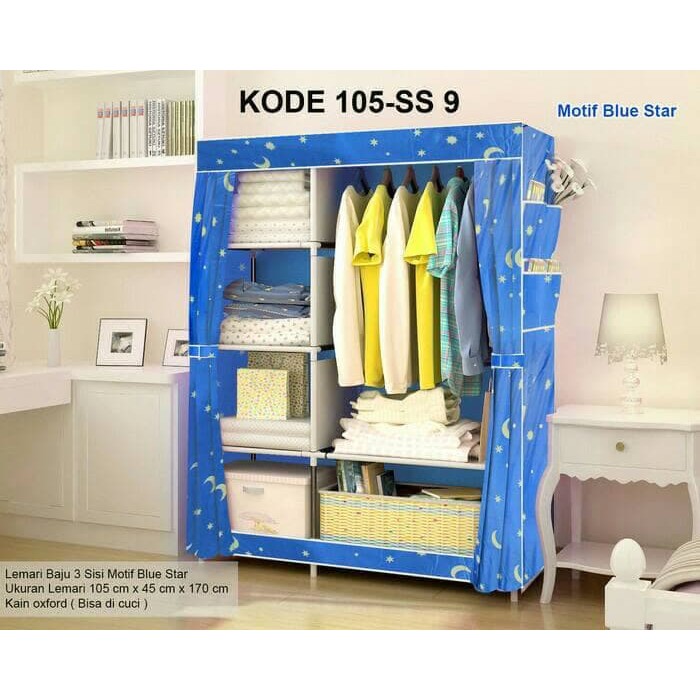 SBN-169 Lemari Rak Baju Bongkar pasang kosan tempat pakaian cloth rack kost