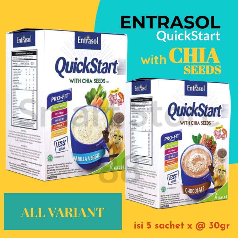 

ENTRASOL QUICK START LESS SUGAR WITH CHIA SEED ISI 5 SACHET CEREAL SEREAL