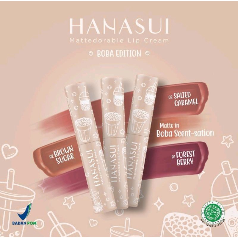 HANASUI MATTEDORABLE Lip Cream BOBA EDITION