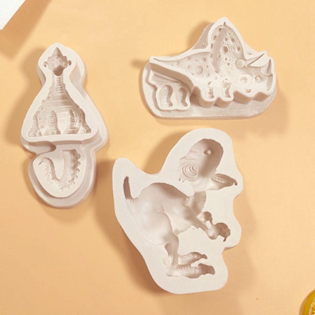 【 ELEGANT 】 Cetakan Fondant Permen Cookies DIY Dinosaurus Lucu Silicone Baking Tools Cetakan Coklat