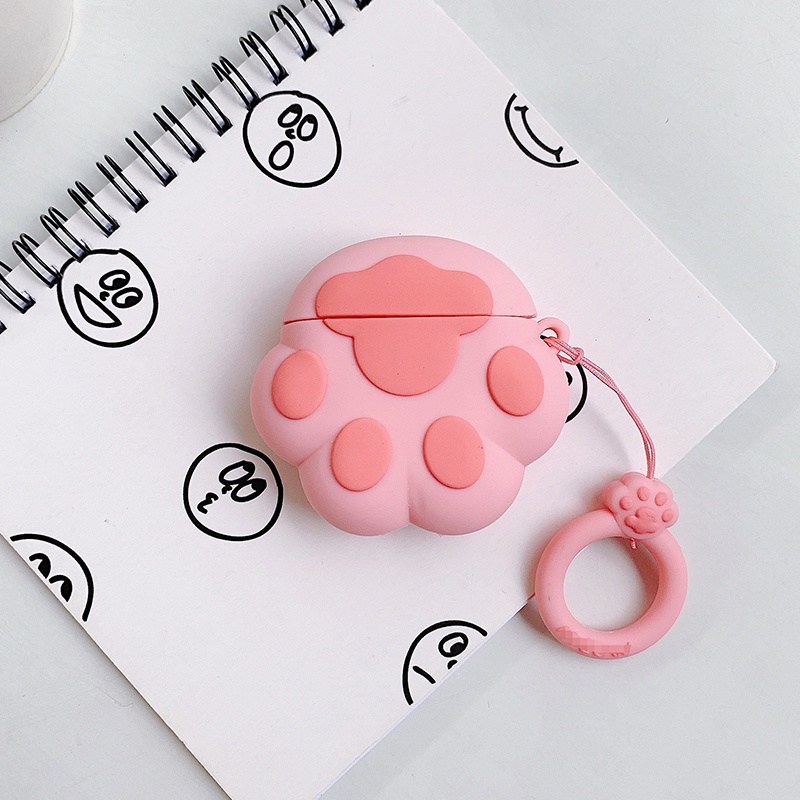 【COD】 Cover Protector  Airpod Case  / Casing Airpods 2 / Case Airpods 2 /airpods Macaron / Airpods Gen 2 / Casing Airpods  /softcase Airpods /headset Bluetooth-pink paw