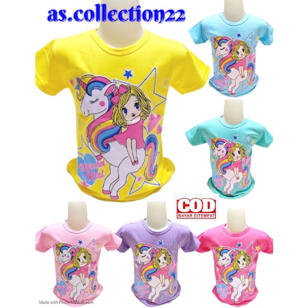 PAKAIAN KAOS Anak Perempuan Pony Gilrs cute 1-10 Tahun