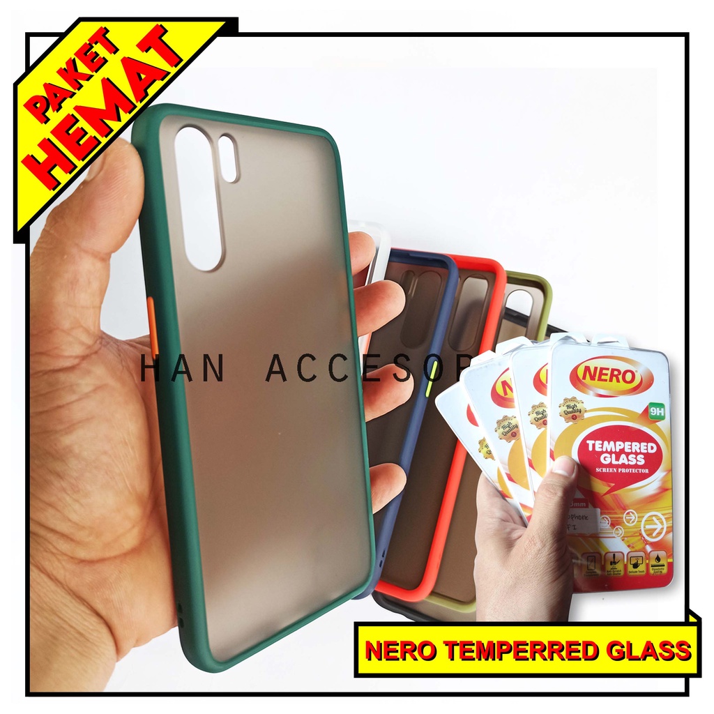 (PAKET HEMAT) Case Fuze Dove + Temperred Glass OPPO RENO RENO 2/2F/3/3 PRO/4/4 PRO 4G Hardcase / Matte Colour / Case Candy