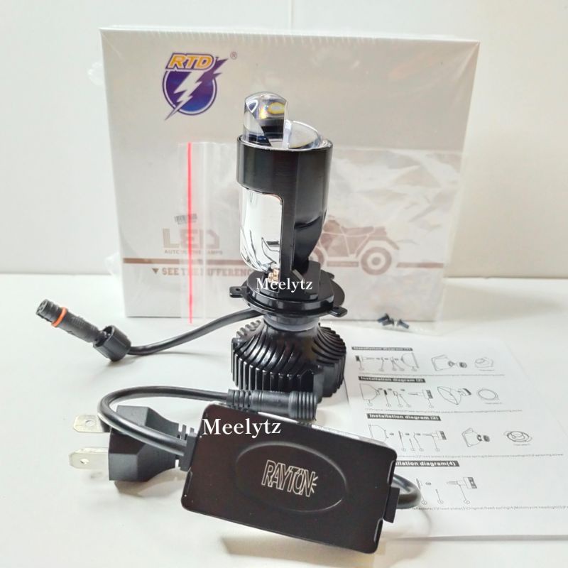 Lampu utama Led RTD M01X Mini Projector H4 cut off motor mobil