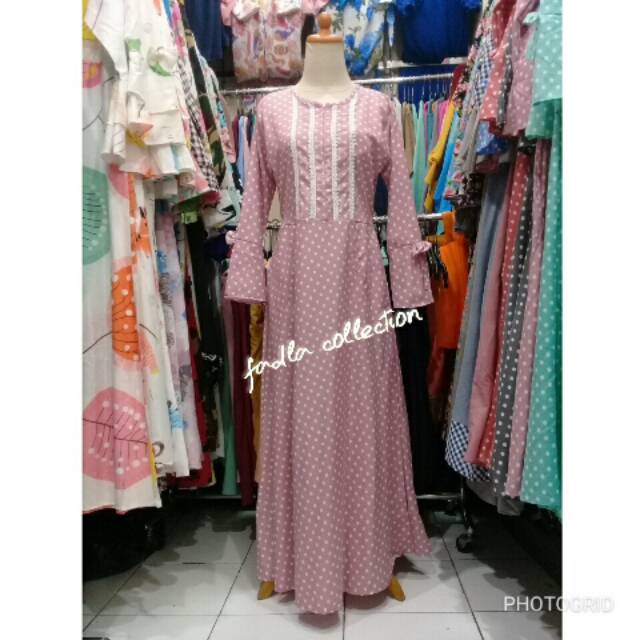 Gamis polkadot katun
